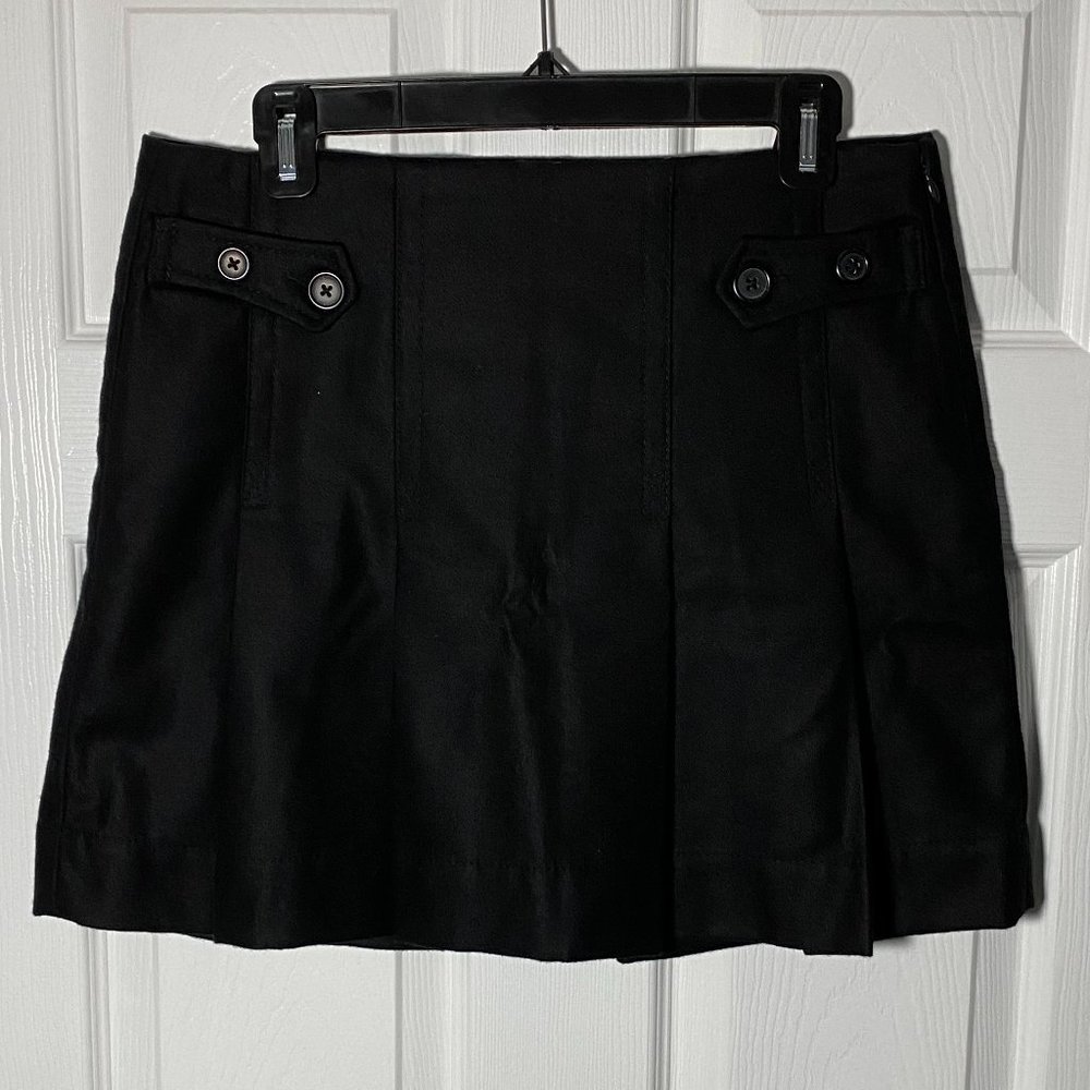 NWOT GAP Pleated Black Wool Mini Skirt Size 4